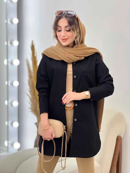 مانتو دو جیب ستین