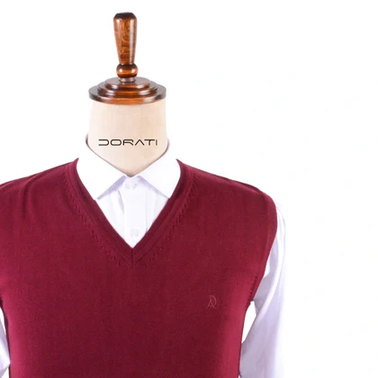 ژیله بافت مردانه یقه هفت زرشکی