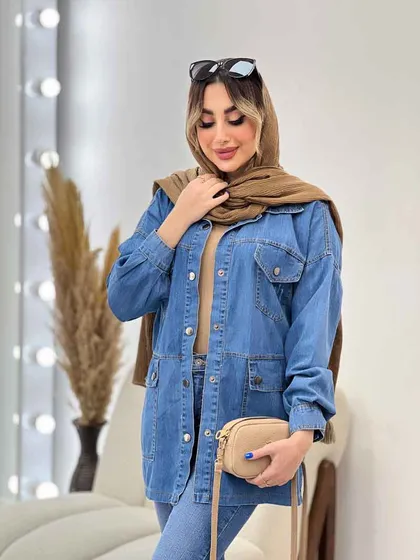 مانتو جین چهار جیب ماهلین