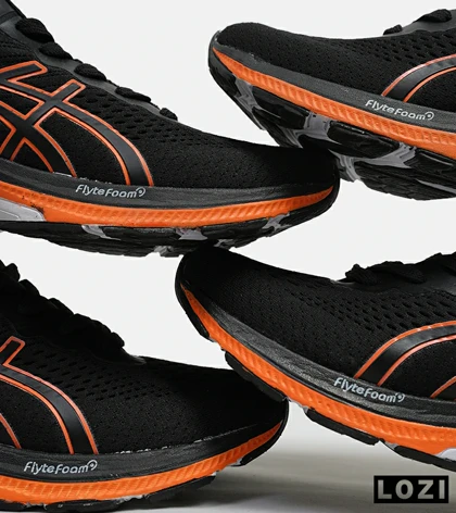 کتانی بزرگ پا مشکی نارنجی ASICS GEL-KAYANO 27