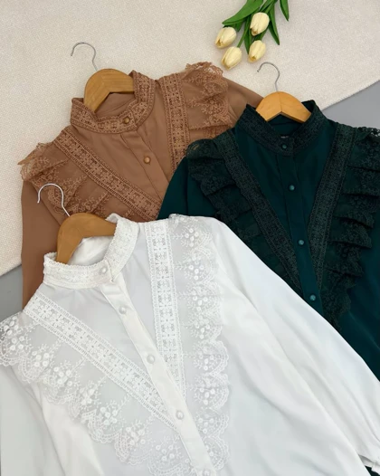 شومیز تمام کار شده کد 4757