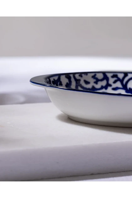 بشقاب سرو Madame Coco مدل Reve Bleu Reneta Bone China - آبی/سفید