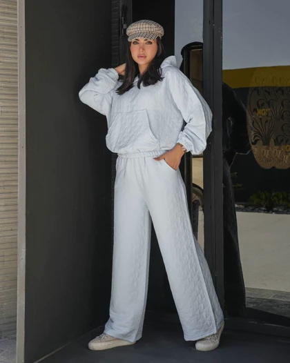 ست هودی و شلوار بگ زنانه جنس فریال