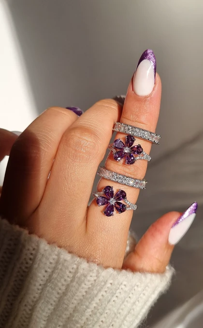 انگشتر جواهری شکوفه ژوپینگ