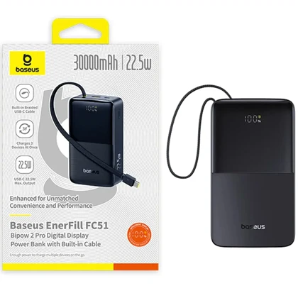 پاور بانک 30000 باسئوس Baseus مدل PPBD2P-3022 با کابل تایپ سی