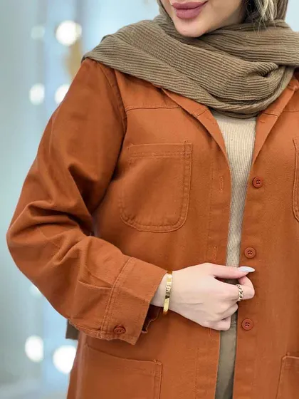 مانتو جین رنگی پایین گت آوا
