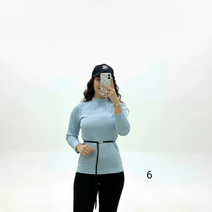 بلوز یقه گرد کبریتی در 6 رنگ