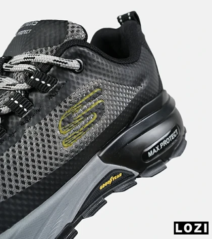 کفش کتانی طبی ورزشی مشکی طوسی SKECHERS max protect مدل 7570