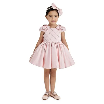 پیراهن مجلسی دخترانه طرح لوزی pamina