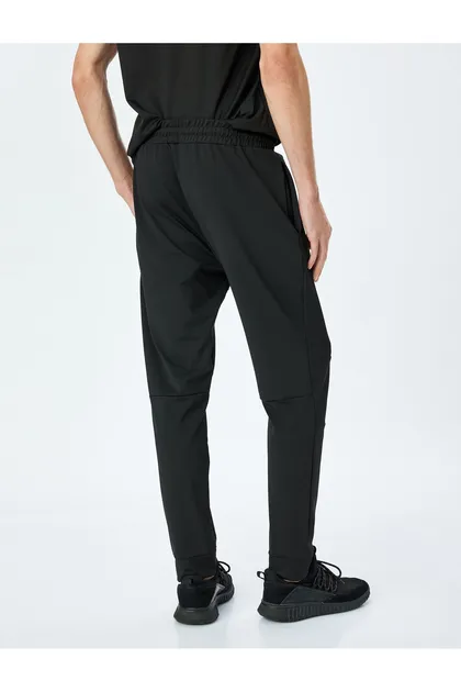 شلوار ورزشی Jogger با جزئیات دوخت و دور کمر توری 5SAM40012NK