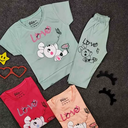 تیشرت شلوارک دخترانه خرگوش LOVE