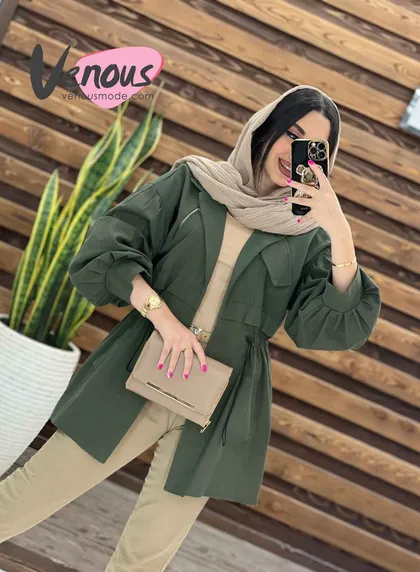 مانتو کمرگت بالا زیپ