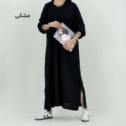 پیراهن زنانه بلند نخی پاگون دار | آی بولک