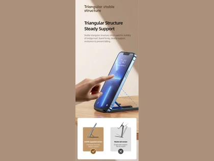 هولدر رومیزی گوشی‌موبایل و تبلت قابل حمل یوسامز Usams US-ZJ070 Spring Folding Desktop Tablet/Phone