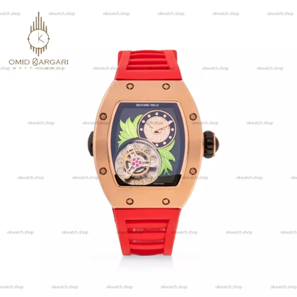 ساعت مچی ریچارد میل صفحه طرح گل قرمز Richard Mille Flower
