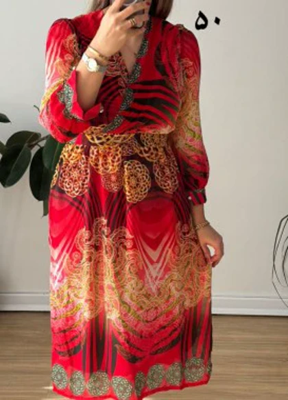 پیراهن حریر سرمه سری 20