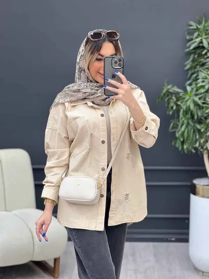 مانتو دو جیب زاپ‌دار دنیز