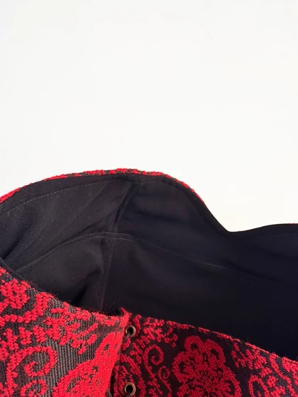 کراپ تاپ مجلسی فنردار گلیمی پشت‌باز بندی