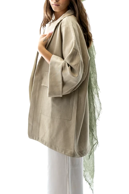 مانتو جیب‌دار آستین پاکتی زنانه