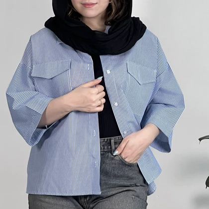 شومیز باکسی راه راه