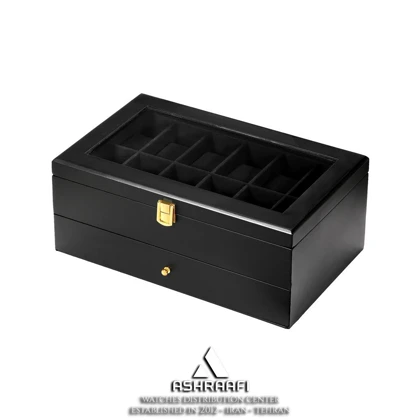 جعبه ساعت 12 تایی مشکی Box Watches T12-5