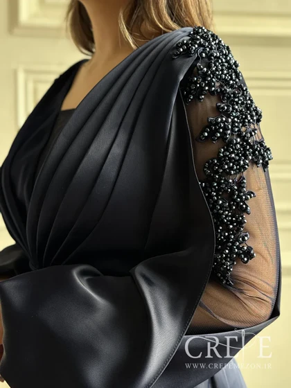 ماکسی ساتن آستین تور سنگ دوزی