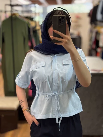 وست دوخت رنگی لینن-2194