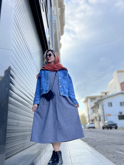 پیراهن مانتویی دوجیب بهار