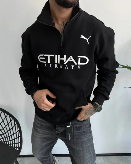 دورس نیم زیپ داخل کرک PUMA ETIHAD رنگ مشکی