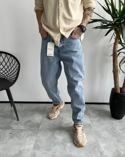 شلوار مام فیت یخی ساده RAG&BONE