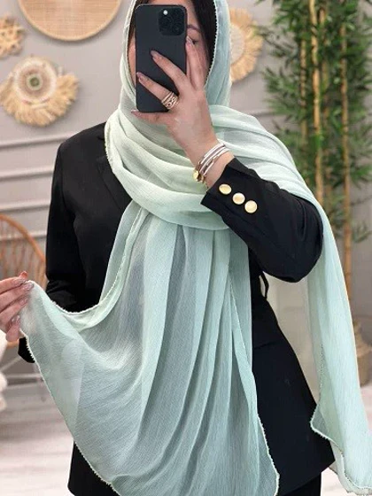 0258-شال حریر زنجیری