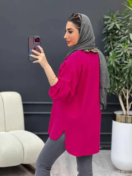 مانتو لینن آستین کش دو جیب