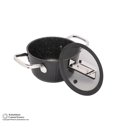 قابلمه 16 آلما درب سیلیکون دسته کروم KZP کد 6060