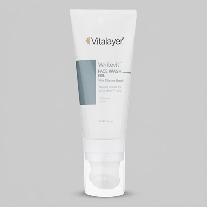 ژل شستشوی صورت ویتالیر مدل Whitevit با براش سیلیکونی مناسب انواع پوست 200ml