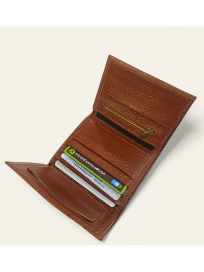 کیف پول دخترانه چرم طبیعی مدل سه لت