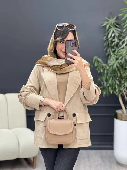 مانتو کتی چهار دکمه آوینا