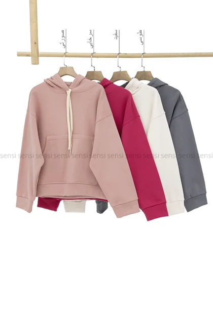 هودی باکسی ساده رنگی کد1005150