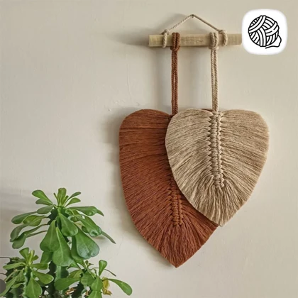 دیوار کوب مکرومه بافی مدل 2 برگ کد 02