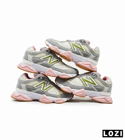 کفش کتانی زنانه طوسی لیمویی صورتی NEW BALANCE 9060