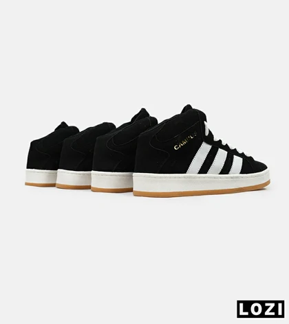 کفش کتانی نیم ساق مردانه و زنانه مشکی سفید ADIDAS Campus