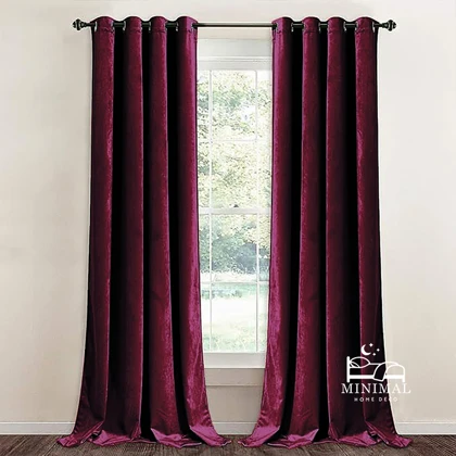 پرده آماده مخمل ویولت