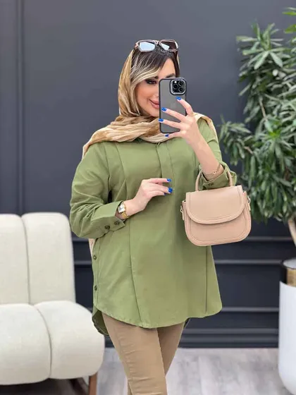 مانتو بغل سه دکمه آستین پیله