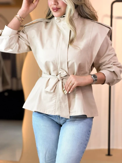 ترنچ کت مگان استخوانی 010219