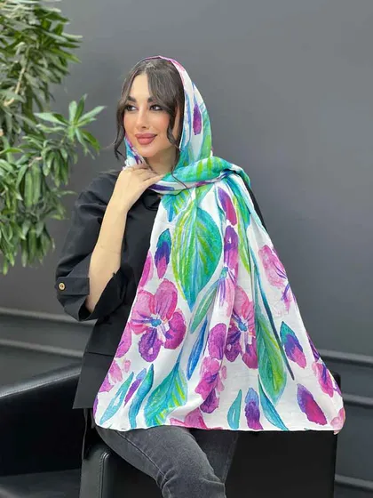 شال طرح برگ آبرنگی