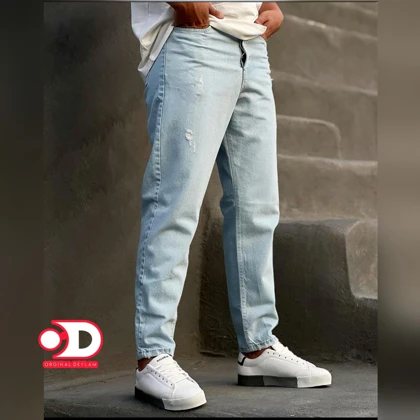 شلوار بوی فرند آبی یخی مردانه cod 54321 کد 3259