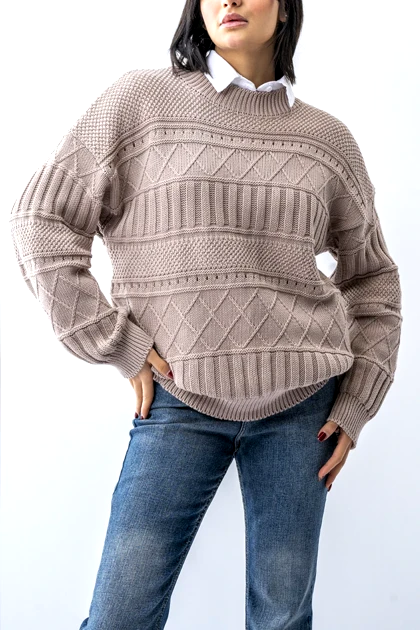 بافت آستین بلند طرحدار زنانه