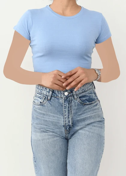 تیشرت کراپ بیسیک زارا