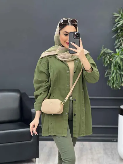 مانتو پرچ دار صدف