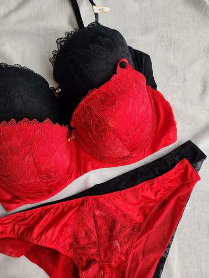 ست شورت و سوتین دانتل جکدار فنردار اروپایی AngGee کد: 5210