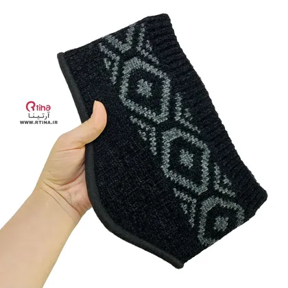 هدبند مردانه طرح دار مخمل مشکی/ دولایه